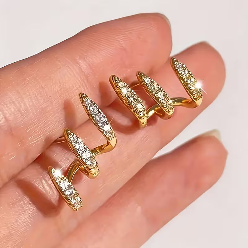 Triple Curve Claw Earrings