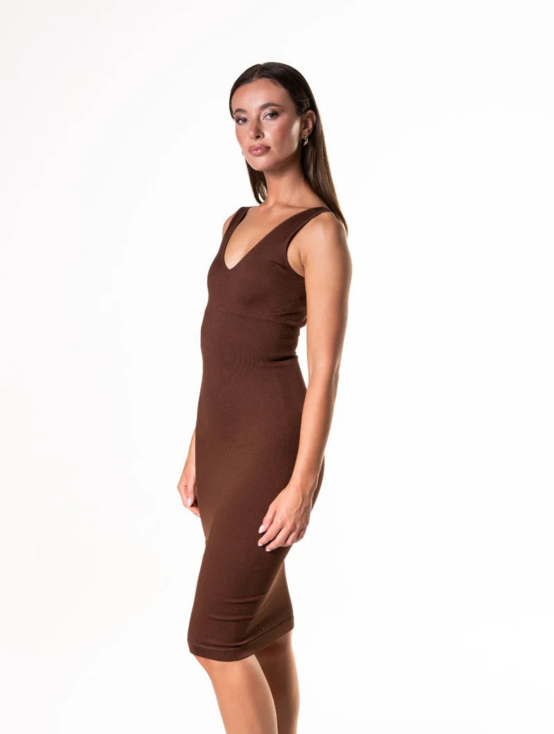 V-Neck Bodycon Seamless Dress