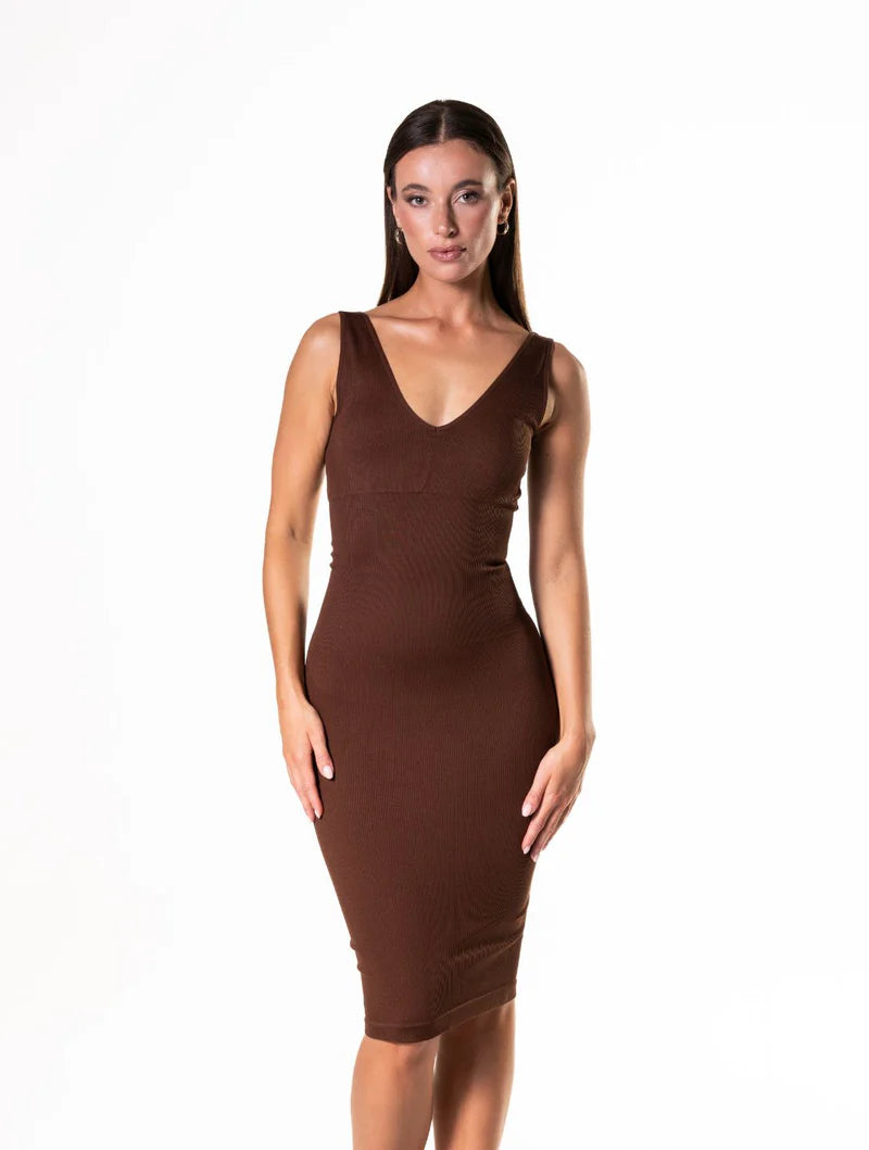 V-Neck Bodycon Seamless Dress