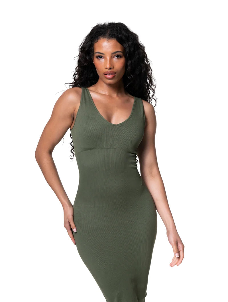 V-Neck Bodycon Seamless Dress