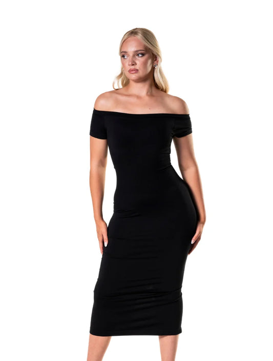 Split Dress Shapewear Off-Shoulder