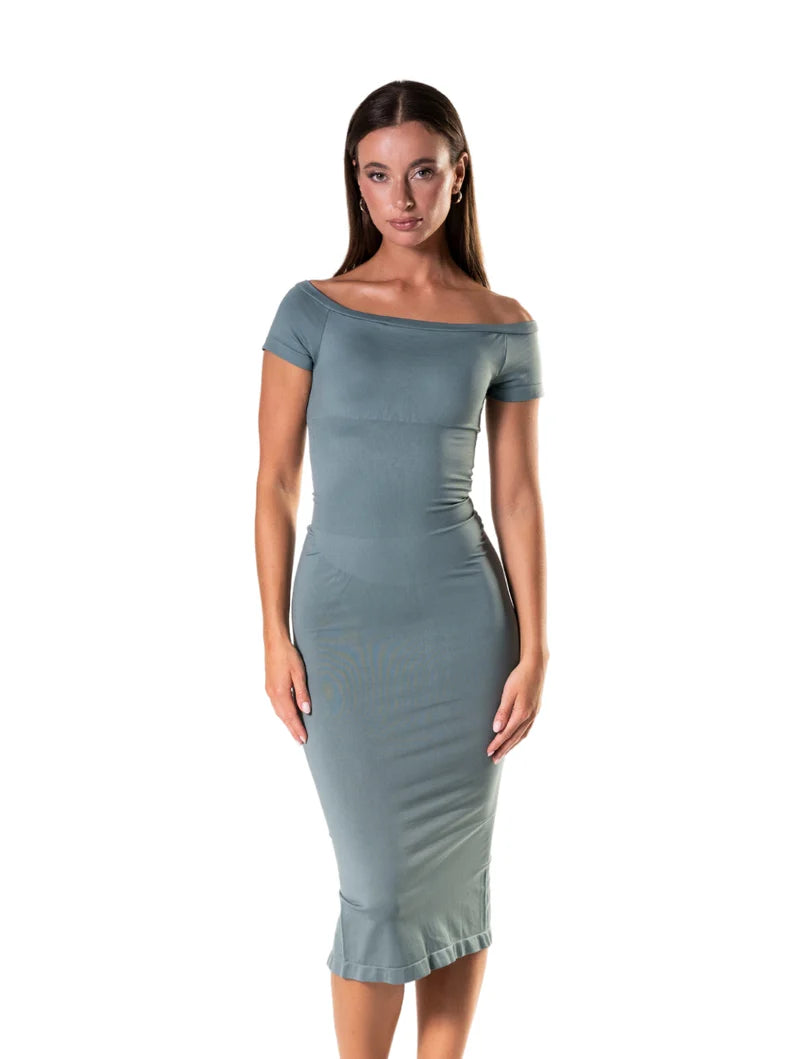 Split Dress Shapewear Off-Shoulder